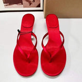 Red Chaussure Femme Transparente Flip Flop Thong Trendy Sexy Woman Heels
