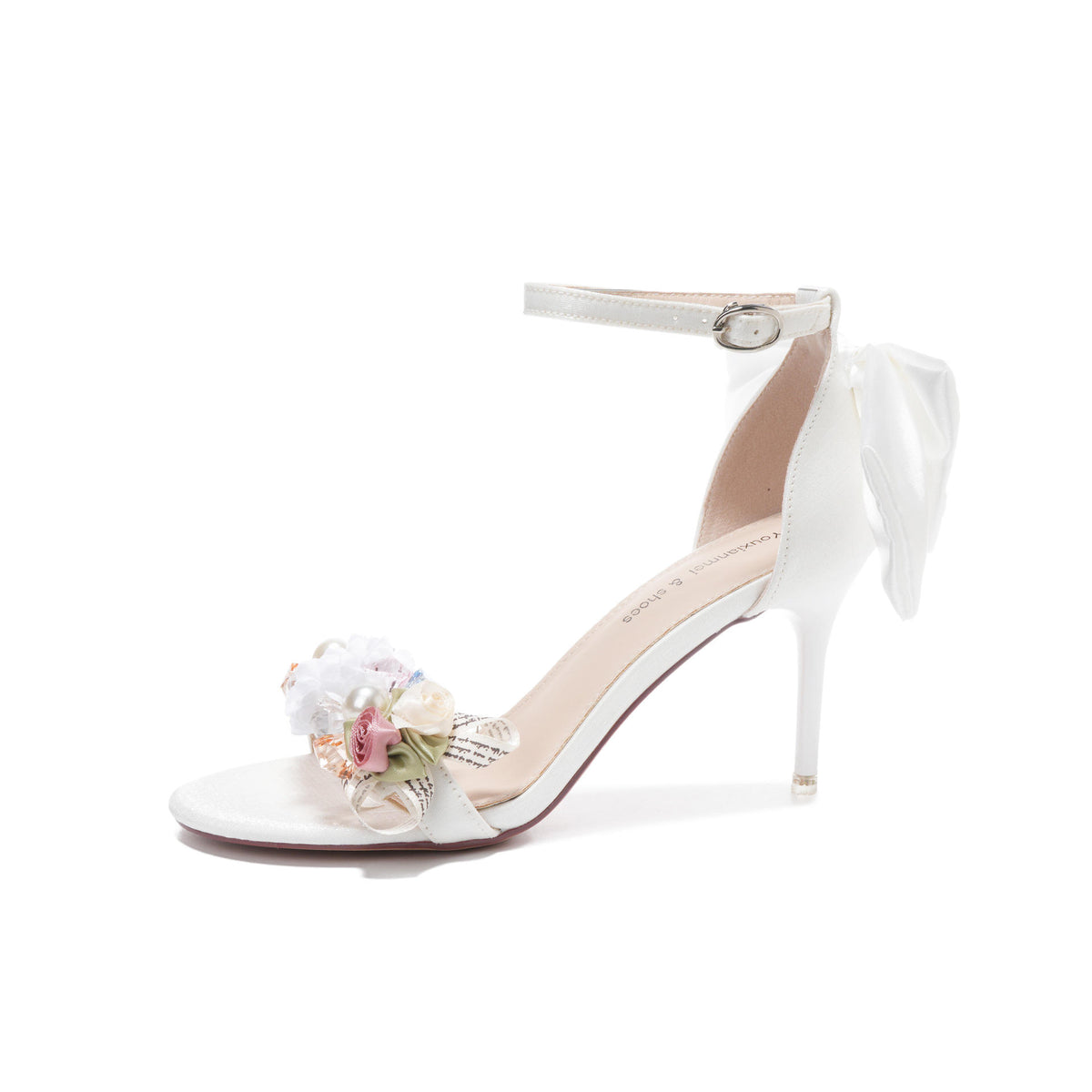 6CM/8CM Party Wedding Wear Scarpe Donna Tacco Alto Diamond Pearl Chaussure Flower Sandals Heels for Women