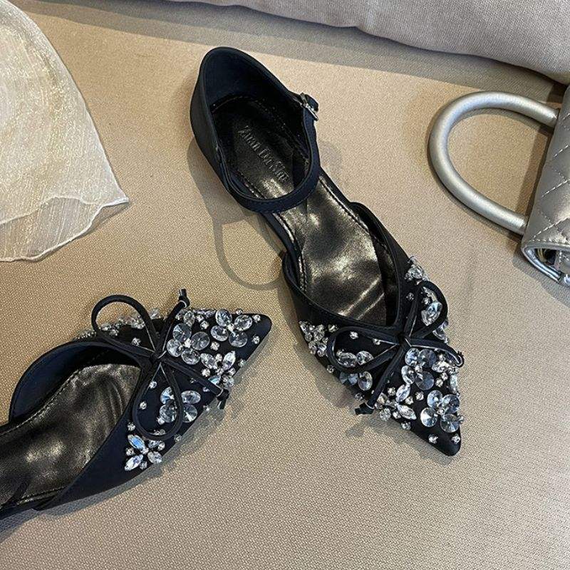 Chaussures Pour Femmes Plat High Quality Sandalia Rhinestone Fashion Flat Sandals for Women and Ladies