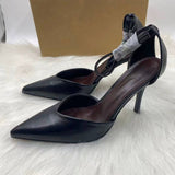 Sandales a Talons Hauts Women's High-Heel Pumps Toe-Covered Elegant Lady's Sexy Heeled Sandals With Ankle Strap