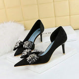 Escarpins Femme Chaussure 2025 New Fashion Slingback Designer Unique Luxury Diamond Heels for Ladies Shoes