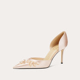 Rhinestone Flower Sexy Red Shoes Pointed Toe Spring Shallow Women 6cm/8CM Pumps Dress Party Wedding Heels