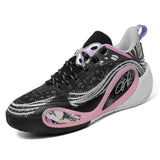 Low Cut Advanced Knit Basketball Shoes With Marbled Dye Design Responsive Cushion Midsole for Court Performance and Street Style