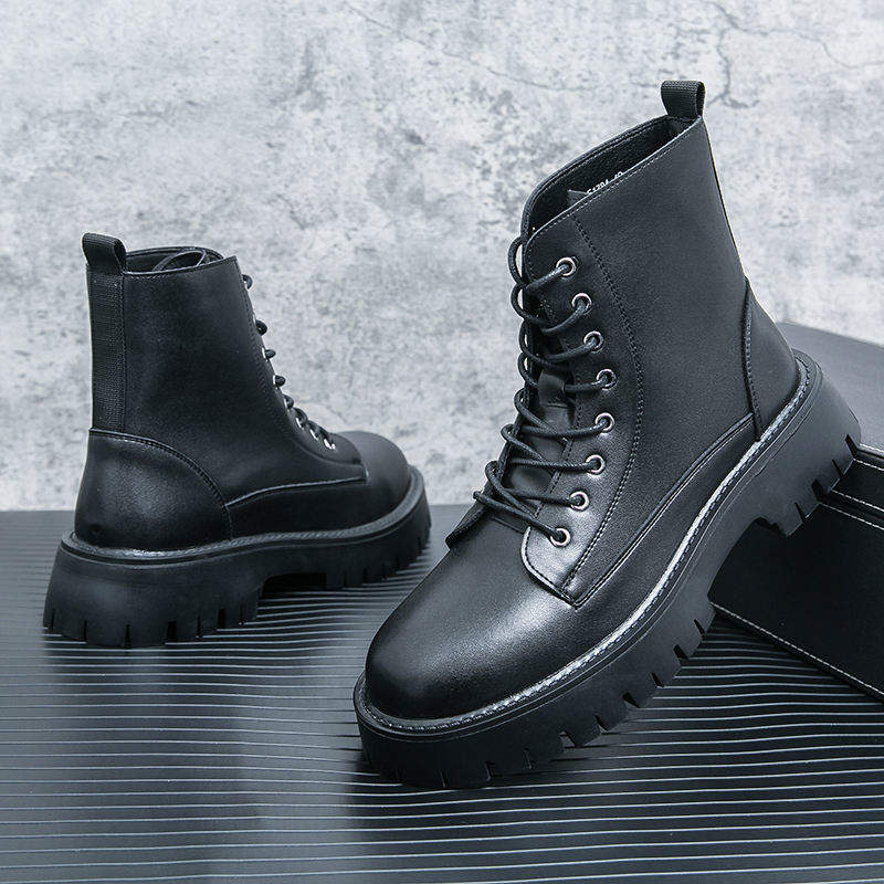 High Ankle Gentlemen Footwear Wedding Groom Shoes Comfortable Black Lace up Boots for Men