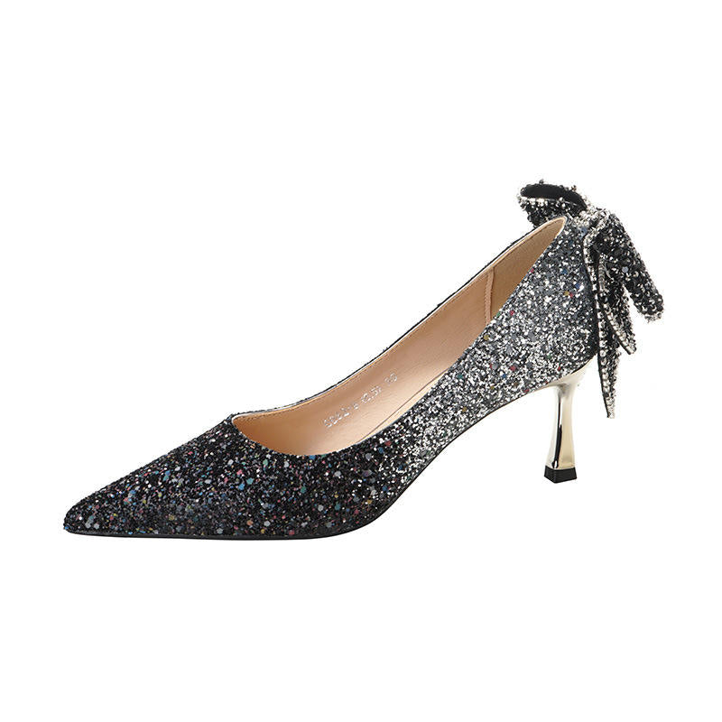 2025 China Brand Sexy Crystal Pumps Stilettos Ladies High Heel Shoes Wedding Party Bridal Heels for Women