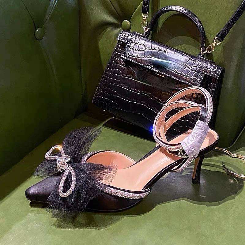 9.5CM Hoge Hakken Outdoor Strappy Fashion Bow Sandals Shoes Women's High Heel