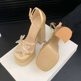 Talons Femme Sexy Chunky Custom Logo High Platform Heels for Women