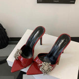 2026 Latest Fashion Estilo De Tacones Rhinestone Open Toe Sandals Heels for Ladies