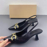 Chaussure Femme Designer Fashion Sexy Summer Sandals Kitten Mules Black Women High Heels