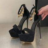 Sapato De Salto Summer New Design Thin Open Toe Super High Heel Women Platform Heels