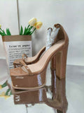 Women High Heel Thick Platform Sandals Ankle Strap Quality Durable Classic Black Brown Ladies Block Heel Sandals