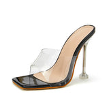 NO logo Sapato Transparente Pumps Shoes Nude PVC Clear Heels for Sexy Ladies