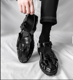 Men's Casual Summer Soft-Soled Beach Sandals Open Toe High-End Feel Breathable Flip-Flops for Driving Outdoor Activities