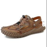 Round Toe Handmade Casual Shoes Genuine Leather Upper Summer Men Beach Walk Sandals