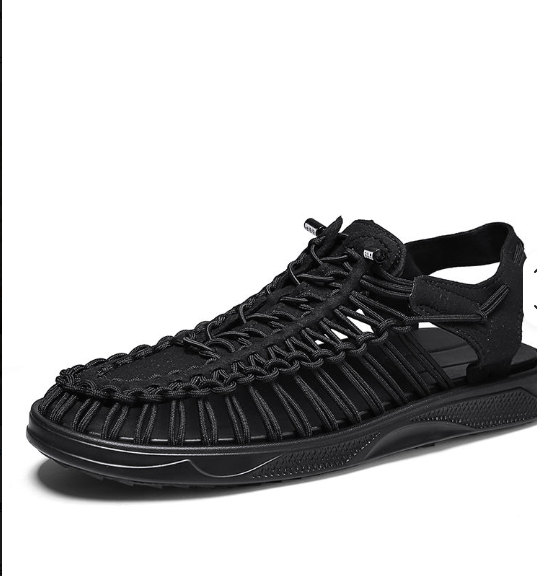 Men's Summer Beach Shoes Sandals Anti Slip Rubber Fashion Leisure Black Red White Mesh Sandals for Men