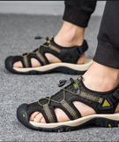 Big Size 38-48 Knitted Breathable Casual Outdoor Shoes Classic Red Color Durable Men Fashion Flat Beach Sandals