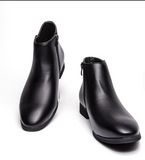 Men Casual Dress Wedding Shoes Black Color Durable Handsome Point Toe PU Leather Boots for Men