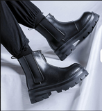 Classic Italian Design Hot Selling Comfortable Zip Closure Height Increasing Men Microfiber Leather Ankle Boots