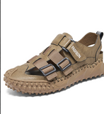 Top Grade Full Grain Genuine Leather Upper Breathable Handmade Summer Beach Sandals for Men