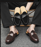 38-46 Faux Suede Leather Dress Shoes Backless Mules Comfortable Classic Summer Men Casual Half Loafers Shoes