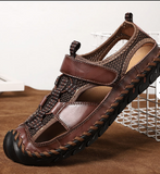 Genuine Leather Materials Hard Wearing Summer Beach Casual Shoes Leather Sandals for Men