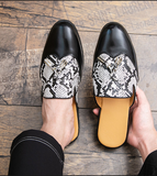 Latest Design Tassel Loafers Snake Pattern Cool Breathable Durable Men Summer Slippers Shoes