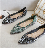 Loafer Sandalias Planas 2026 Luxury Rhinestone Women's Slippers for Women Lady Outdoor Flat Sandals