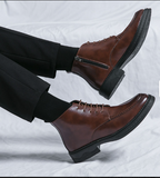 High Ankle Designers Hot Selling Lace up Comfortable Wedding Shoes Elegant Pointed Toe Classic Men Ankle Boots