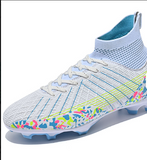 High Top Professional AG TF Wear Resistant Training Kids Football Shoes Long Nail Spike Soccer Boots for Men