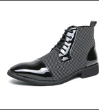 High Ankle Dress Shoes Winter Boots Comfortable 38-46 Handsome Men Pointed Toe Boots