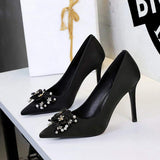 Talons Gorgeous Purple Heeled Shoes Featuring Crystal Flower Pointed Toe Wedding Bridal Dress Pumps Heels