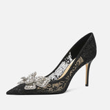 Elegant Talons Dames Luxury Lace Sandals Shoes Women Heel for Ladies