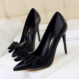 Fashion 2025 Best Seller Sweet Pointed Toe Bows Stiletto High Heels for Ladies