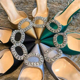 Top Selling 2025 New Buckle Strap Slingback Diamond Wedding Shoes Unique Luxury Diamond Heels for Ladies Shoes