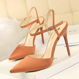 2025 Talon Femme High Quality Pointed Toe Silk Pumps Fashion Elegant Ladies Red Bottom Heels for Women