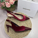 Wine Sandals New Women Shoes Pointed Toe Stiletto 7CM/9.5CM Heels
