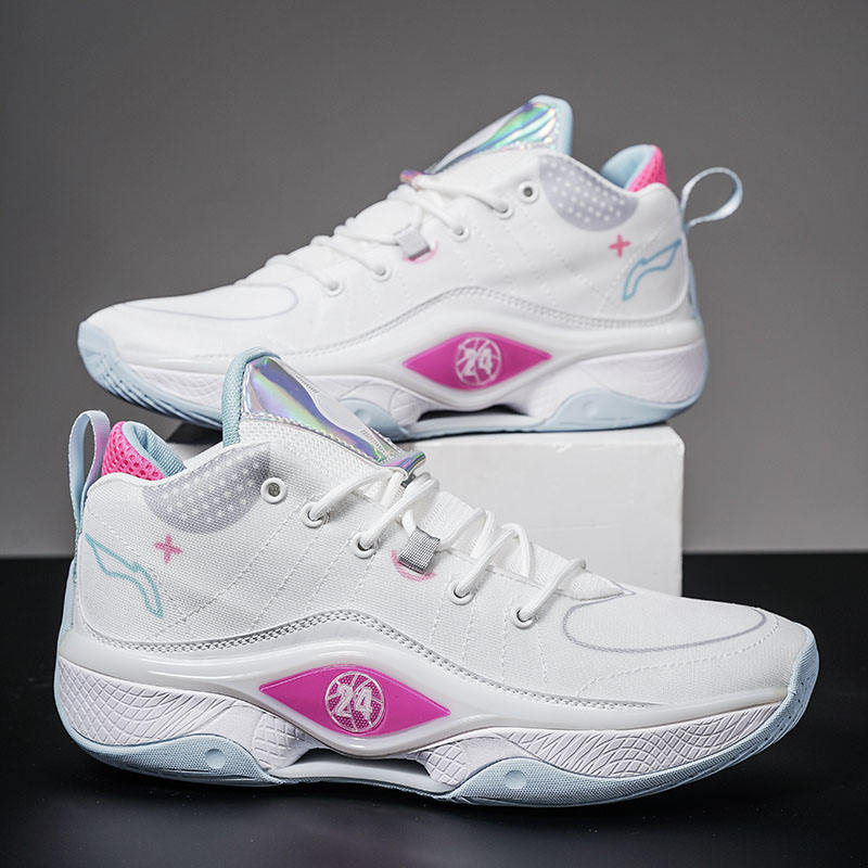 Brand Logo Custom Professional Men Outdoor Sports Sneakers Blank Mesh Women High Top Ankle Protecting Anti-slip Basketball Shoes