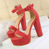 Tacones De Mujer High Quality Block Heel Design High Platform Heels for Sexy Lady Night Club Shoes