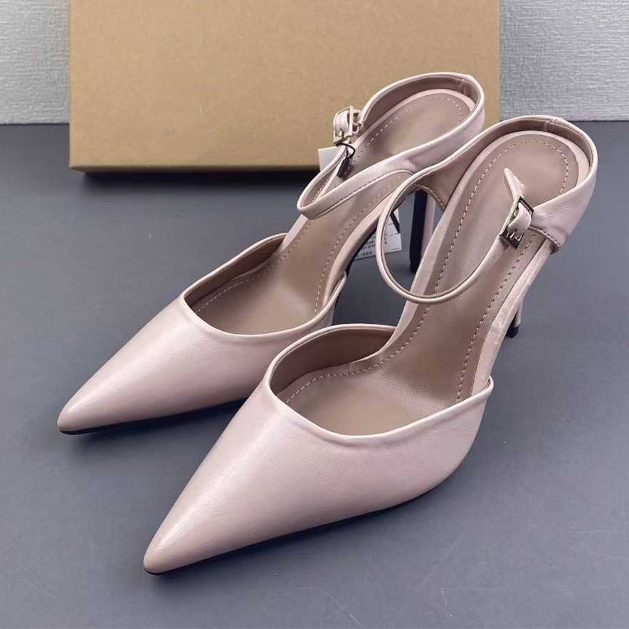 Pointed Toe Pink Ankle Strap High Heel Pumps Quality Close Toe Ladies Sexy Summer Sandals Classic Women Heeled Shoes