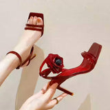 6CM/8CM/3CM Flower Tacones Altos New Fashion Women Summer High Quality Low Sandals Heels