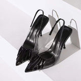 Clear Scarpe Con Tacco Pantofole Slingback New Styles Women Footwear Heels for Ladies