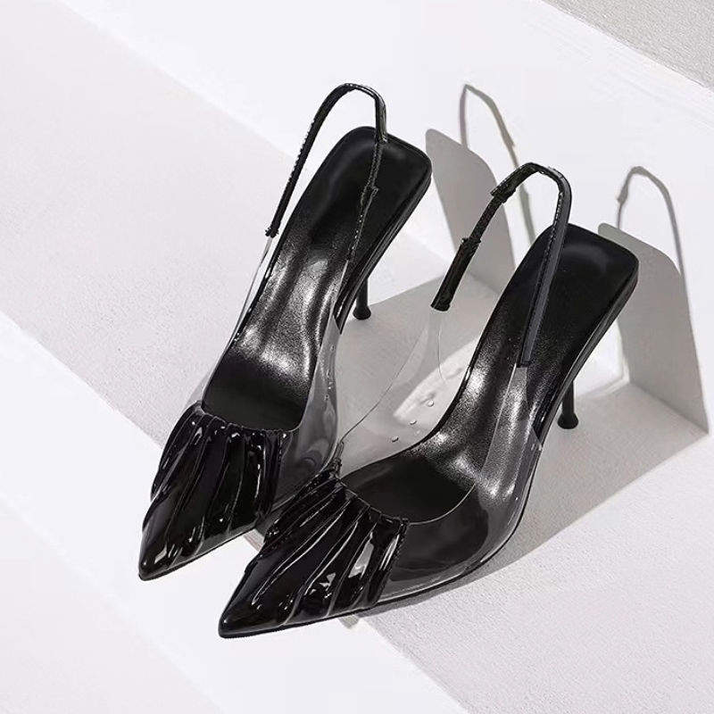 Clear Scarpe Con Tacco Pantofole Slingback New Styles Women Footwear Heels for Ladies