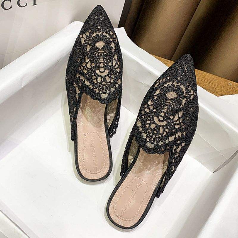Lace Sandali Donna Femme Summer Slipper Slides Loafer Style Flat Women's Sandals for Ladies