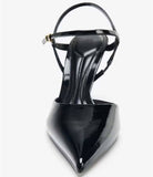 Women's Pointed Toe Stiletto Heel Sandals - Closed-Toe Backless Pumps for Chic Office & Party