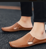 Summer Breathable Good Quality Cook Original Real Leather Slippers Durable Fashion Design Men Genuine Leather Shoes