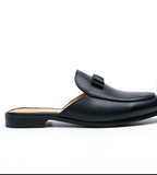 Babouche Homme En Black Dress Shoes Slip on Flat Casual Shoes for Men Dress Half Shoes