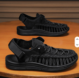 Open Woven Sport Sandal Sneaker with Quick Dry Mesh Cord Lacing+Hook Loop Cushioned Sole for All Day Comfort Stable Traction