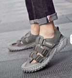 Top Grade Full Grain Genuine Leather Upper Breathable Handmade Summer Beach Sandals for Men