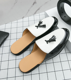 Men Half Loafers Slippers Comfortable Summer Casual Slip on Patent Leather Backless Mules Dress Shoes