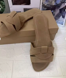 New Cross Strap Knotted Design Slide Slippers Fashion Casual Summer Women's Suede Flat Sandals
